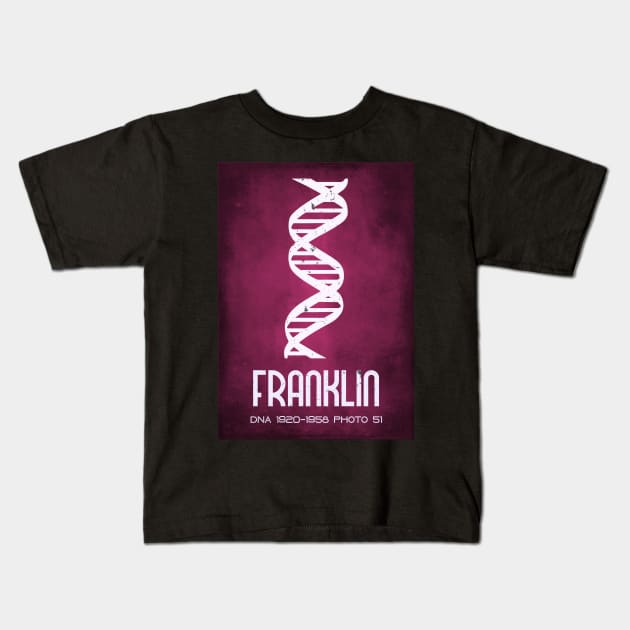 Rosalind Franklin Photo 51 DNA Crystallisation Kids T-Shirt by labstud